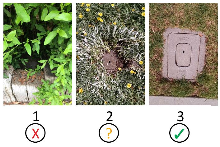 3 photos of possible meter locations.